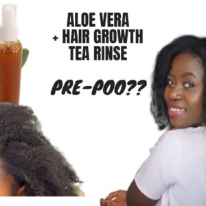 ALOE VERA & SUPER HAIR GROWTH TEA RINSE PRE-POO?? | Washing My Hair After 1 Month 😱 Shocking Results